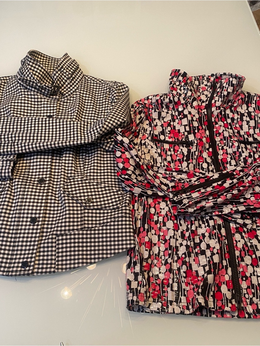 WHBM Gingham Moto Jacket Size 10 & It's Me Geometric Jacket Large Bundle (2-pc)